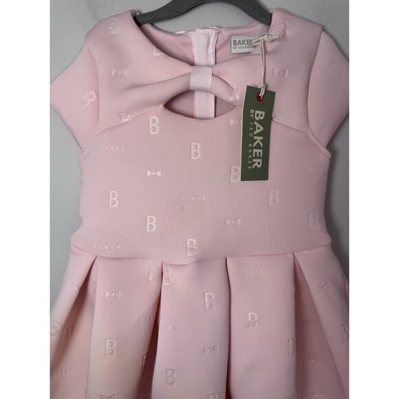 Baker by Ted Baker Pleated Scuba Dress Pink Girls Sz 8 $87 NWT - Picture 8 of 16
